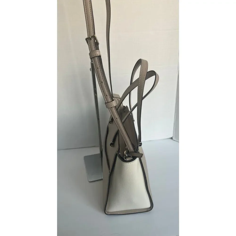 KATE SPADE 2-Way Leather Patterson Drive Geraldine Taupe Hand Crossbody Tote Bag
